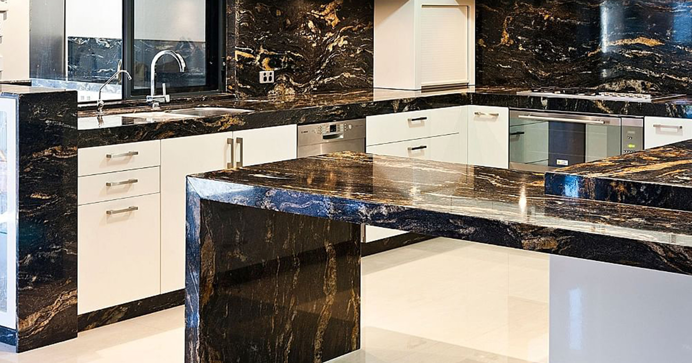 Granite is used in kitchen as it is resistant to stains and heat. Granite is more durable than marble. 