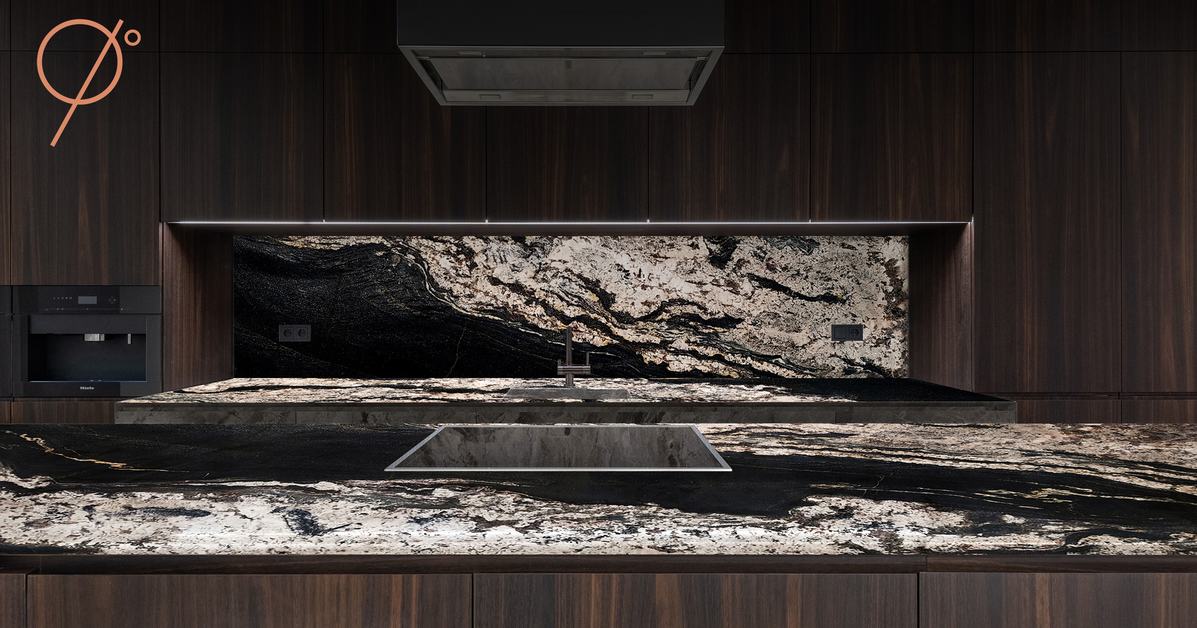 Granite countertop & granite backsplash: use granite in kitchen
